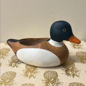 Vintage Lipco Mallard Duck Planter, glazed ceramic
